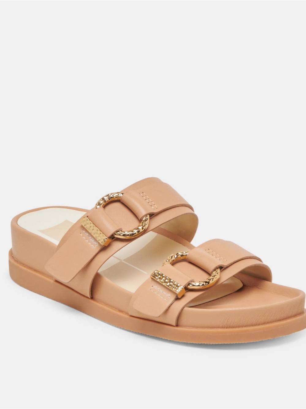Dolce Vita Tan Double-Strap Slide Sandals